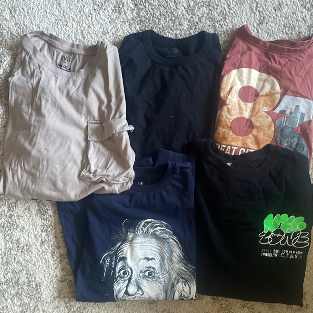 Bundle of 5 teen boy long sleeves tee top. Size 14